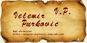 Velemir Purković vizit kartica